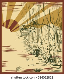 vintage poster jungle forest