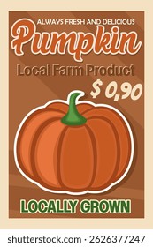 Vintage Poster Local Farm Products Pumpkin