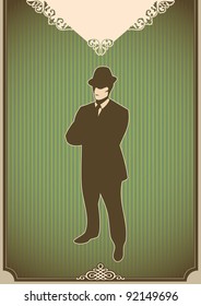 Vintage Poster mit Manschette. Vektorgrafik.
