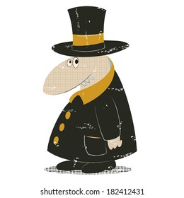 Vintage poster with man. Vector illustration. 
