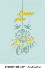 Vintage poster with motivation quote
