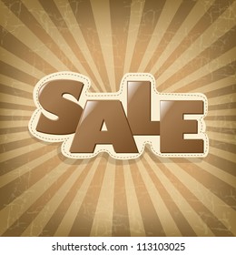 Vintage Poster Sale, Vintage Sumburst, Vector Illustration