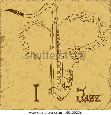 Vintage poster with saxophone