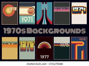 Vintage Poster Set 1970 - 1979 Original Colors and Shapes