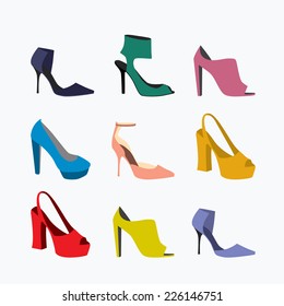 Vintage poster. Shoes isolated. Vector illustration