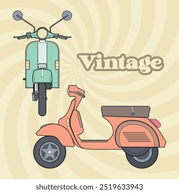 vintage poster with two scooters