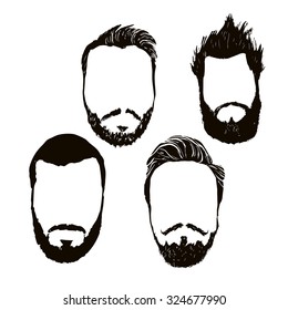 Vintage poster.Beard Set. unique hand drawn lettering. T-shirt, bag design, poster, greeting card illustration. Vector typography.