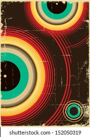Vintage poster.Vector retro background on old paper