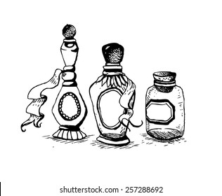 Vintage potion bottles