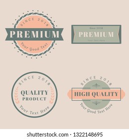 Vintage premium badge set vectors