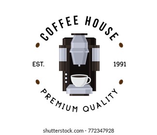 Vintage Premium Coffee Shop Badge Logo Illustration