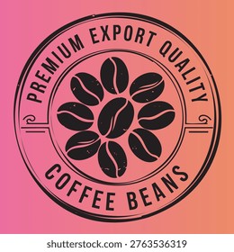 Vintage premium export quality coffee beans logo design