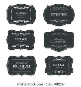 Vintage premium label banner badges set. Luxury decoration design. Collection banner.