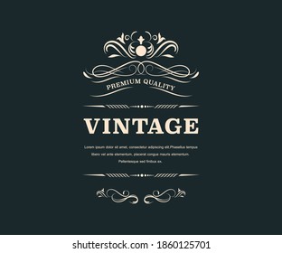 Vintage premium label banner badges set. Luxury decoration design. Collection banner.
