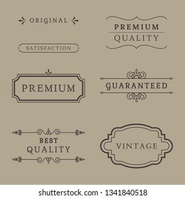 Vintage premium label collection vectors