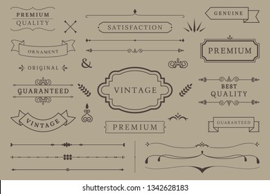 Vintage premium label collection vectors