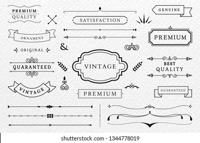 Vintage premium label collection vectors