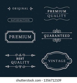 Vintage premium label collection vectors