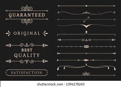 Vintage premium label collection vectors