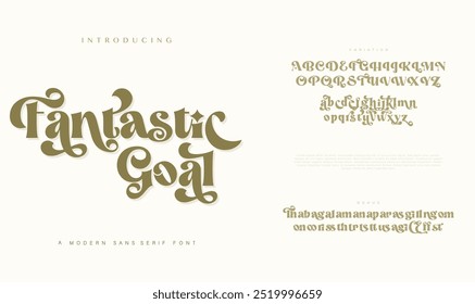 Vintage premium elegantes letras alfabeto e números. Elegante tipografia de casamento clássico fonte serif decorativo vintage retro. Ilustração de vetor criativo