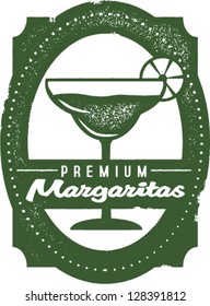 Vintage Premium Margaritas Bar Stamp