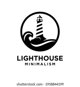 vintage premium minimalism lighthouse vector design