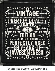 Vintage premium quality 1971 limited edition aged to perfection all original t-shirt design