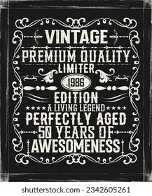 Vintage premium quality 1986 limited edition aged to perfection all original t-shirt design