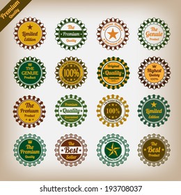 Vintage premium quality labels set.