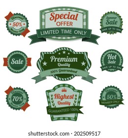 Vintage premium quality labels set.