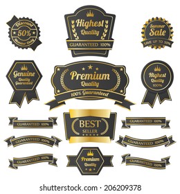 Vintage premium quality labels set. 