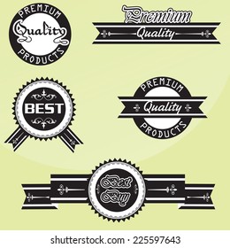 Vintage premium quality labels set. Vector design elements