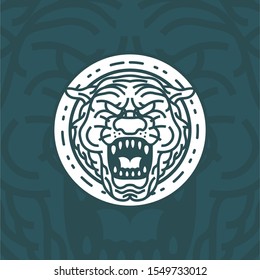 Vintage Premium Tiger Round Badge Logo