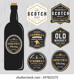 Vintage Premium Whiskey Brands Label Design Template, Resize able and free font used.