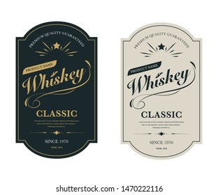 Vintage premium whiskey label banner badges set. Luxury decoration design. Collection banner.