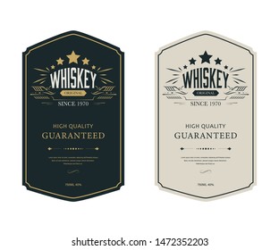 Vintage premium whiskey label banner badges set. Luxury decoration design. Collection banner.