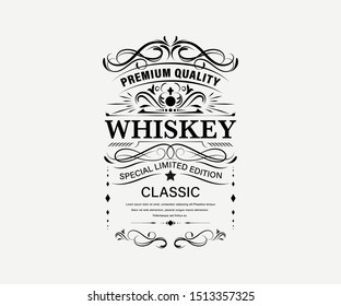 Vintage premium whiskey label banner badges set. Luxury decoration design. Collection banner.