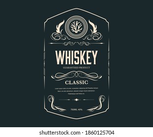 Vintage premium whiskey label banner badges set. Luxury decoration design. Collection banner.