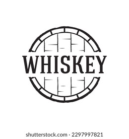 Etiqueta del logotipo del whisky premium con letras a mano. bebidas, ron, pub, empresa.