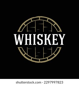 Vintage premium whiskey logo label with hand lettering. for drinks , rum, pub, company.