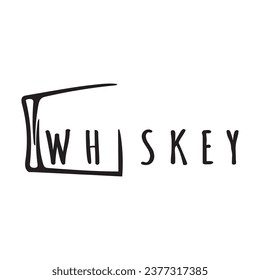 Vintage premium whiskey logo label with glass or beer. for drinks, bars, clubs, cafes, companies.