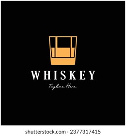 Vintage premium whiskey logo label with glass or beer. for drinks, bars, clubs, cafes, companies.