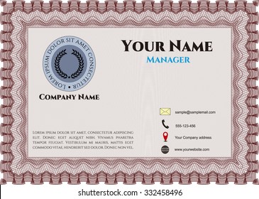 Vintage Presentation Card. Complex background. Vector illustration.Excellent design. 