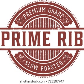 Vintage Prime Rib menu Design Stamp