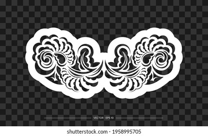 Vintage print retro baroque pattern. Vector illustration