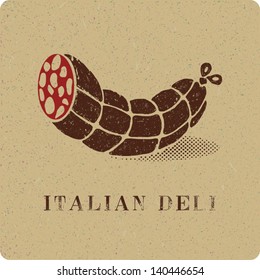 Vintage print of salami deli