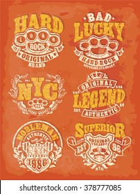 vintage print set design. tee print