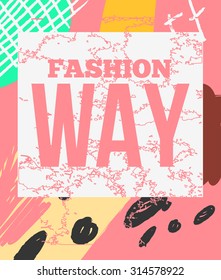 Vintage print and text. For t-shirt or other print design. Vector illustration.