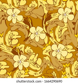 Vintage print for textiles with floral patterns. Background with small abstract flowers. Vector.