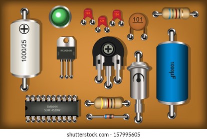 vintage printed board vector